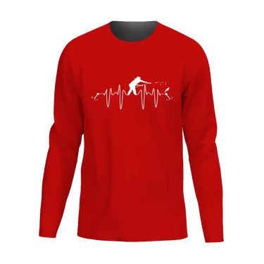 Fishing Heart Beat Men Long Sleeve Shirt